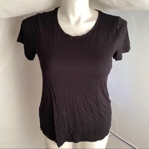 Gap black and white polka dot short sleeve blouse L
